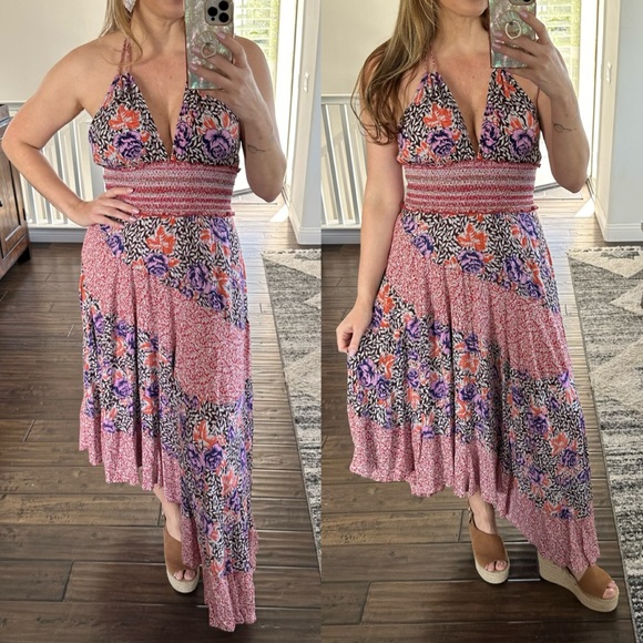 Free People High Low Backless Floral Dress Size Small - Picture 10 of 14